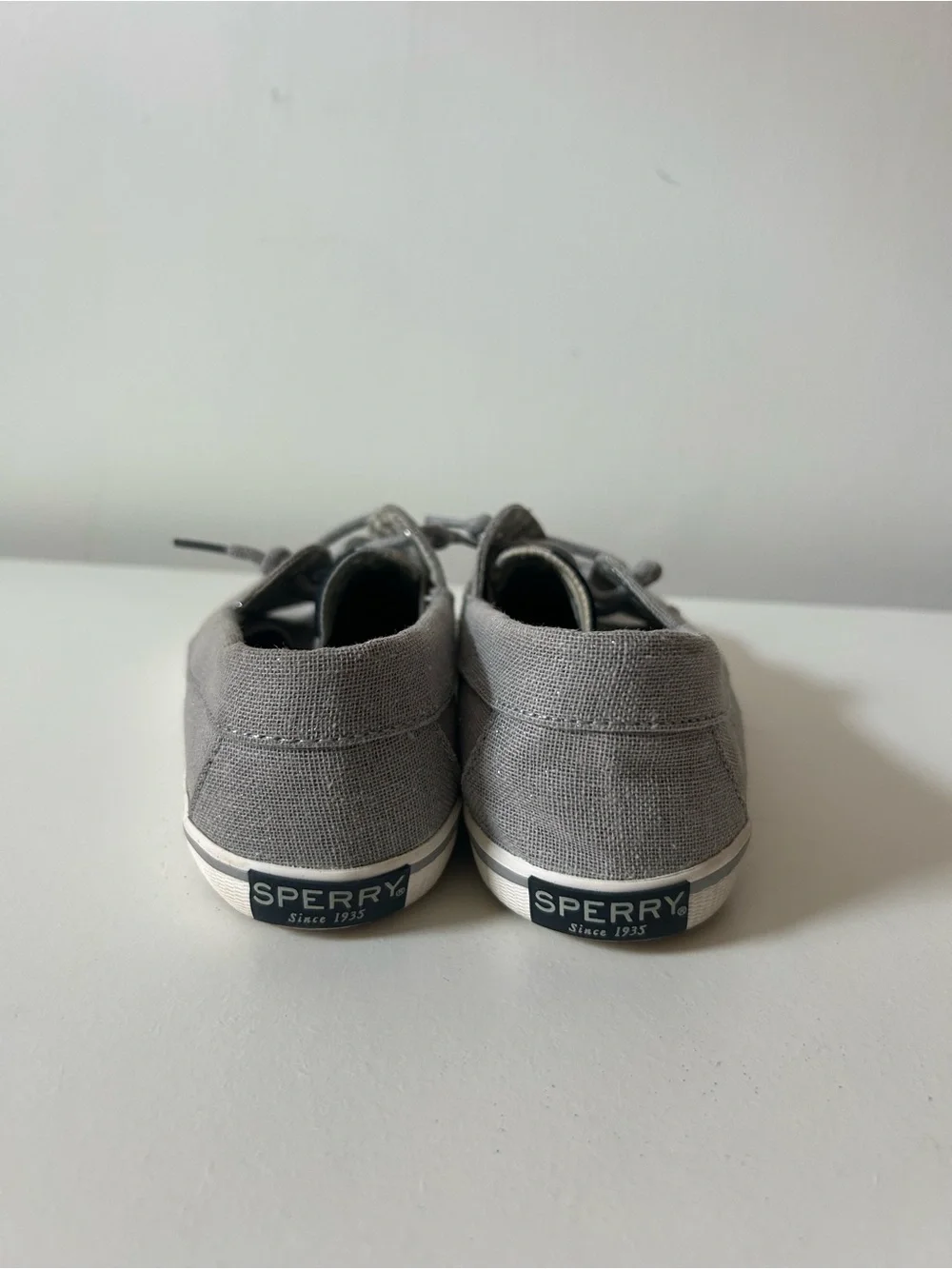 Sperry Gray Canvas Men’s Boat Shoes